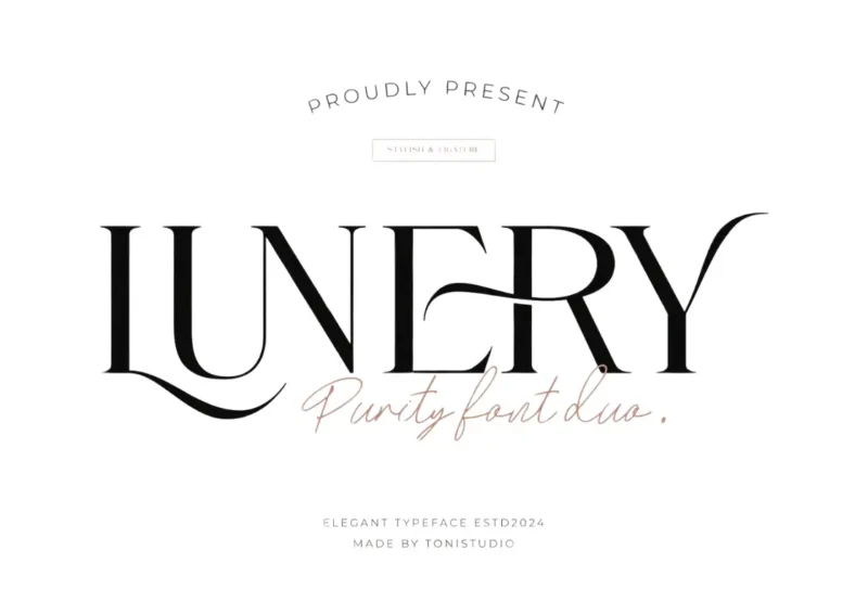 Lunery Purity - Modern Serif & Script Font Duo