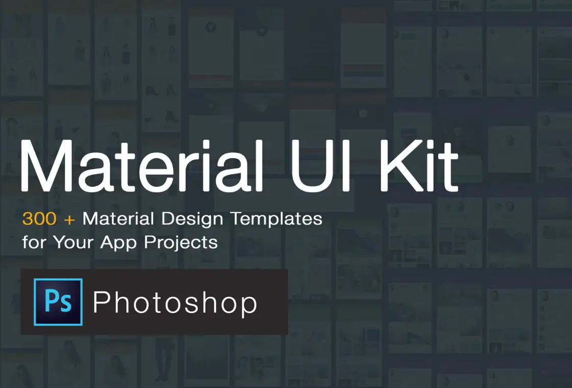 Material Design UI KIT – 300+ for Photoshop
